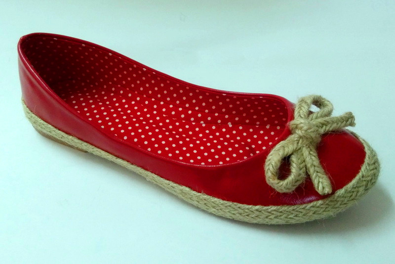 fabric upper with straw bow and straw decoration fashion cas
